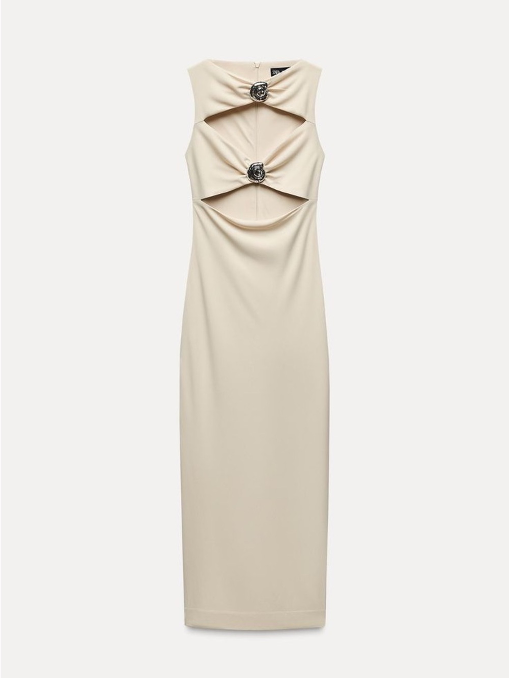 NWT Zara Conch Shell dress in beige. Size XL - Picture 2 of 9